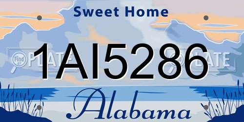 1AI5286 Alabama License Plate