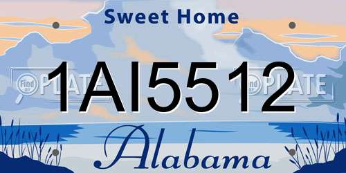 1AI5512 Alabama License Plate