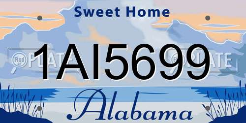 1AI5699 Alabama License Plate