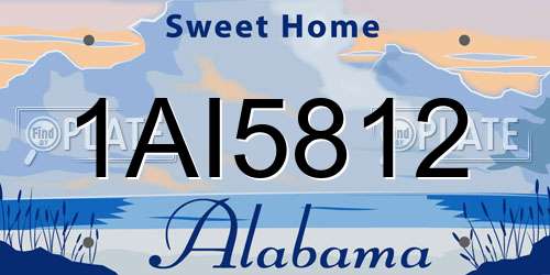 1AI5812 Alabama License Plate