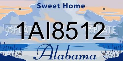 1AI8512 Alabama License Plate