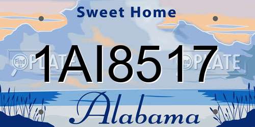 1AI8517 Alabama License Plate