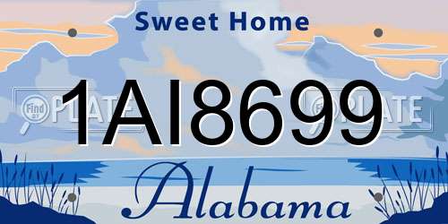 1AI8699 Alabama License Plate