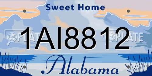 1AI8812 Alabama License Plate