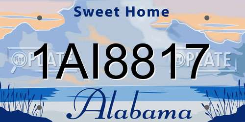 1AI8817 Alabama License Plate