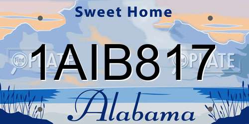 1AIB817 Alabama License Plate