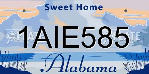 1AIE585 Alabama License Plate