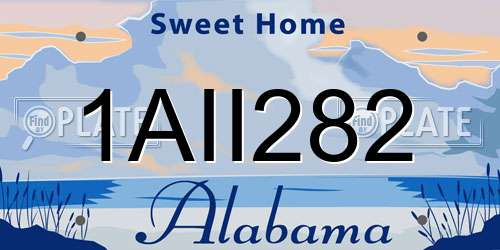 1AII282 Alabama License Plate