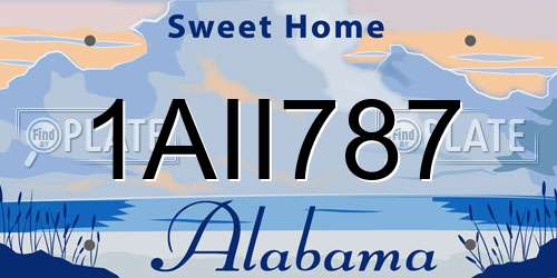 1AII787 Alabama License Plate