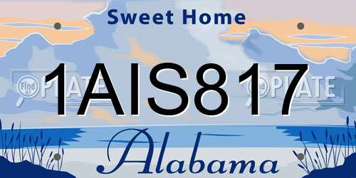 1AIS817 Alabama License Plate