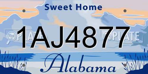 1AJ4877 Alabama License Plate
