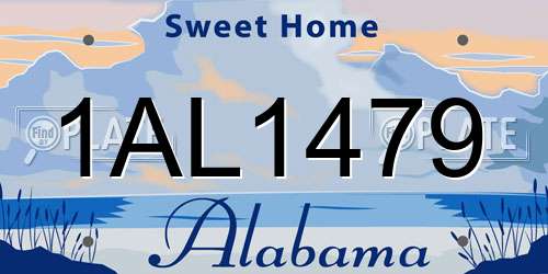 1AL1479 Alabama License Plate