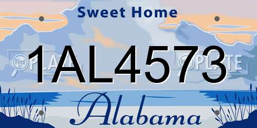 1AL4573 Alabama License Plate
