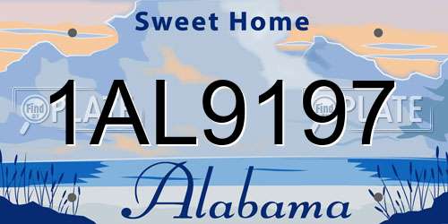 1AL9197 Alabama License Plate
