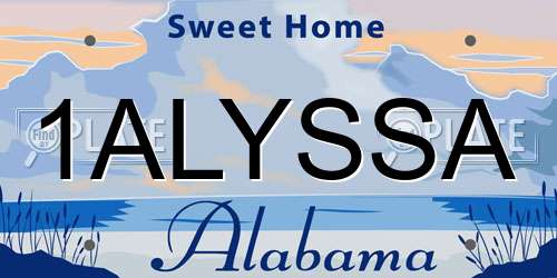 1ALYSSA Alabama License Plate