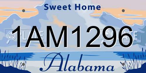 1AM1296 Alabama License Plate