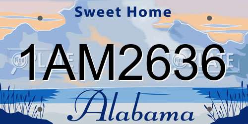 1AM2636 Alabama License Plate