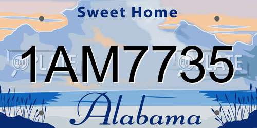1AM7735 Alabama License Plate