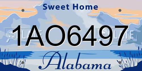 1AO6497 Alabama License Plate