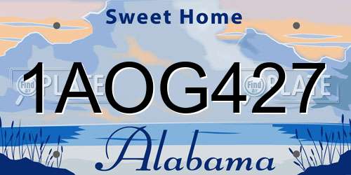 1AOG427 Alabama License Plate
