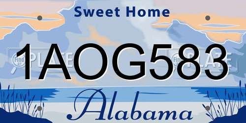 1AOG583 Alabama License Plate