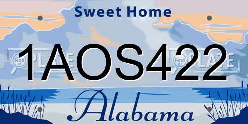 1AOS422 Alabama License Plate