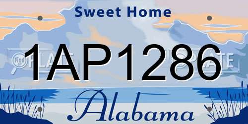 1AP1286 Alabama License Plate