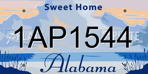 1AP1544 Alabama License Plate
