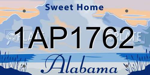 1AP1762 Alabama License Plate