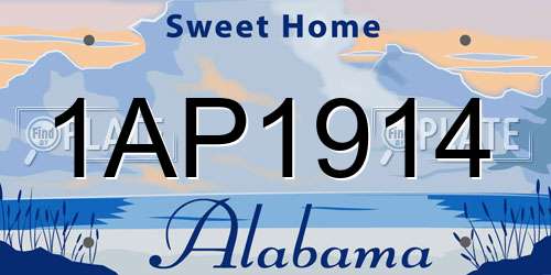 1AP1914 Alabama License Plate