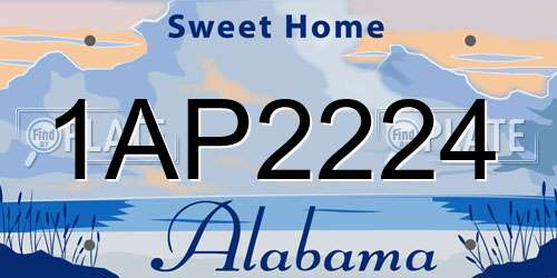 1AP2224 Alabama License Plate