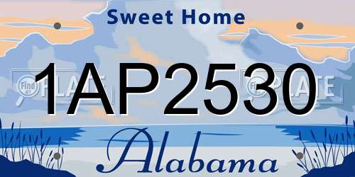 1AP2530 Alabama License Plate
