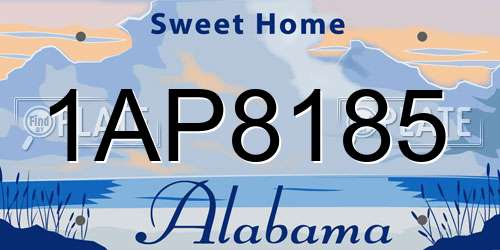 1AP8185 Alabama License Plate