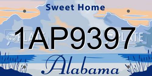 1AP9397 Alabama License Plate