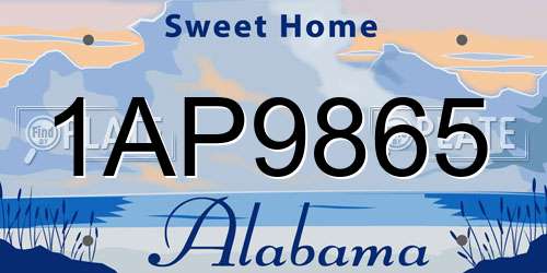 1AP9865 Alabama License Plate