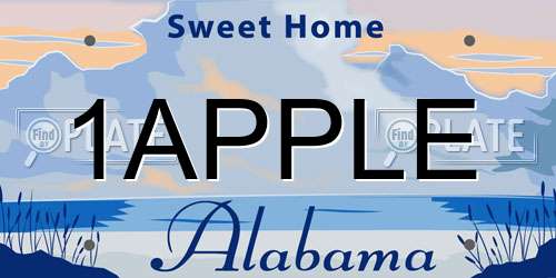 1APPLE Alabama License Plate