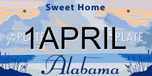 1APRIL Alabama License Plate