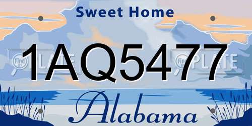 1AQ5477 Alabama License Plate