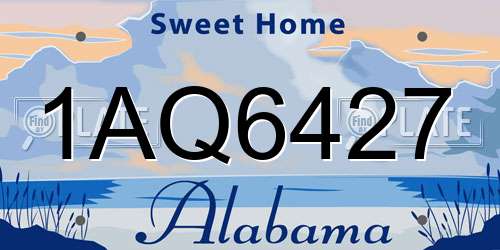 1AQ6427 Alabama License Plate