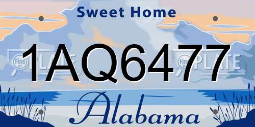 1AQ6477 Alabama License Plate