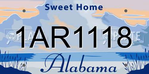 1AR1118 Alabama License Plate