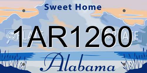 1AR1260 Alabama License Plate