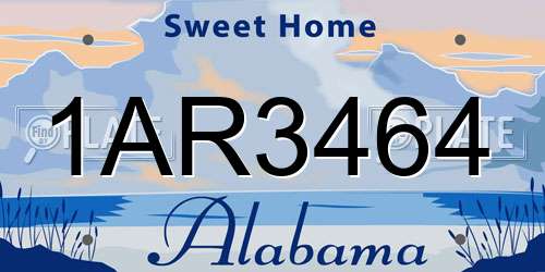 1AR3464 Alabama License Plate
