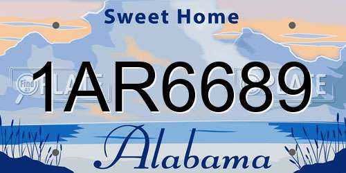 1AR6689 Alabama License Plate