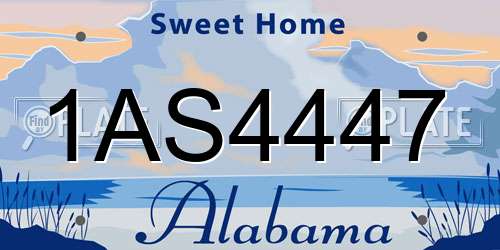 1AS4447 Alabama License Plate