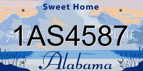 1AS4587 Alabama License Plate