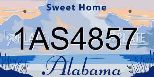 1AS4857 Alabama License Plate