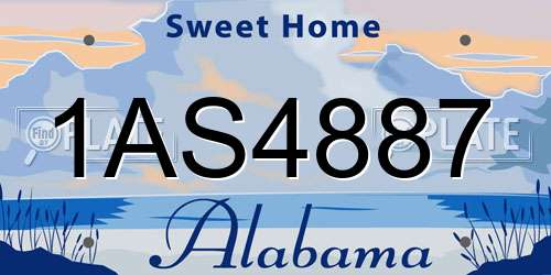 1AS4887 Alabama License Plate