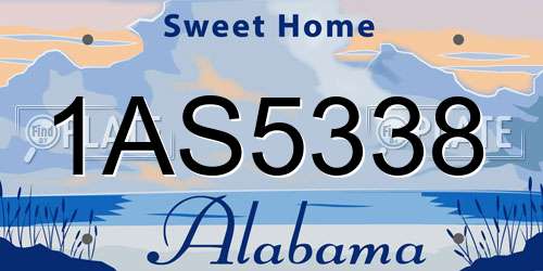 1AS5338 Alabama License Plate