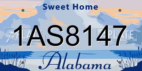 1AS8147 Alabama License Plate